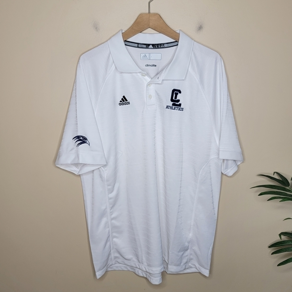 NWT Adidas | White Short Sleeve Polo with CL Athletics Embroidery